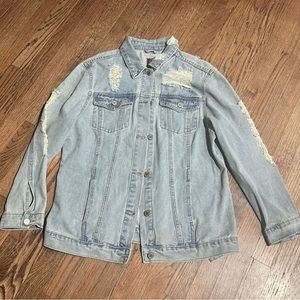Boom Boom Jeans‎ Jacket Distressed Denim Blue X-Large Women's Jacket